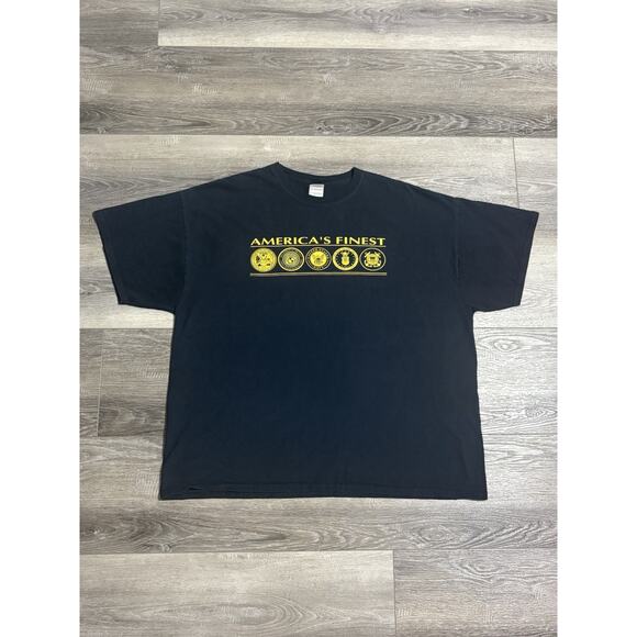 Gildan America’s Finest USA Military Army Black Graphic Shirt Y2K - Mens XXL 2XL - Picture 1 of 7